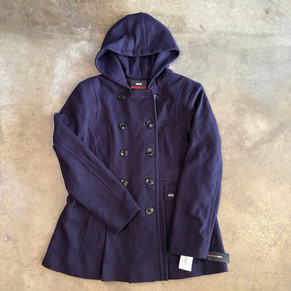 NWT Y2K Miss Sixty Women's Sz XL Wool-Blend Peacoat